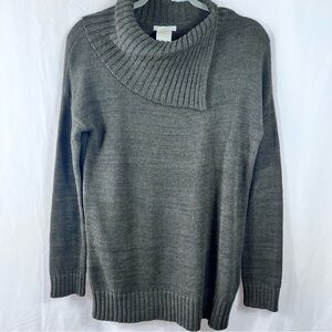 MADDY S women’s S Sweater asymmetrical cowl neck Normcore Gray capsule Wardrobe